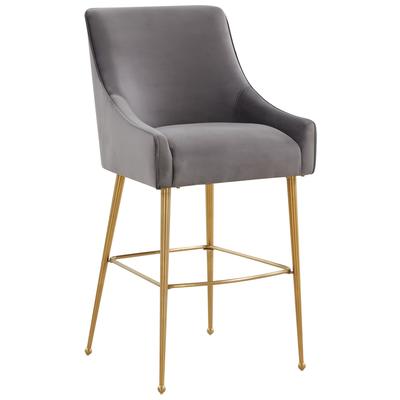 Tov Furniture Beatrix Dark Grey Velvet Counter Stool - Gold Legs TOV-D68345