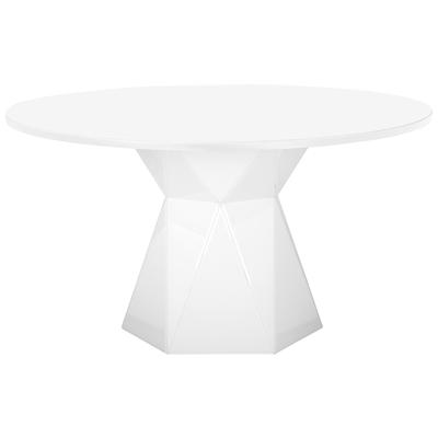 Tov Furniture Dining Room Tables, GLASS,White,Wood,MDF,Plywood,Oak, White, Glass,MDF, Dining Room Furniture, Dining Tables, 793580620484, TOV-D68459,Standard (28-33 in)