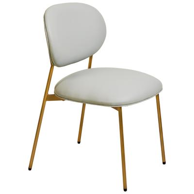 Tov Furniture McKenzie Light Grey Vegan Leather Stackable Dining Chair - Set of 2 TOV-D68701