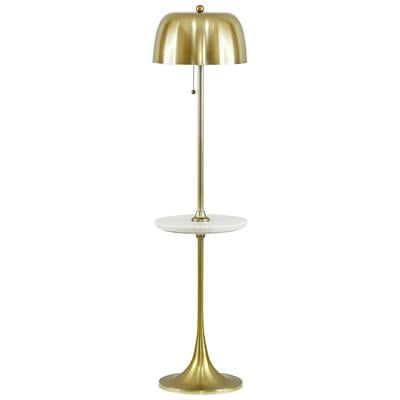 Tov Furniture Floor Lamps, Gold, FLOOR, IRON,Stainless Steel,Steel,Metal,AluminumMarble, Antique Brass, Marble,Steel, Lighting, Floor Lamps, 793580629258, TOV-G18555,Under 50 Inches