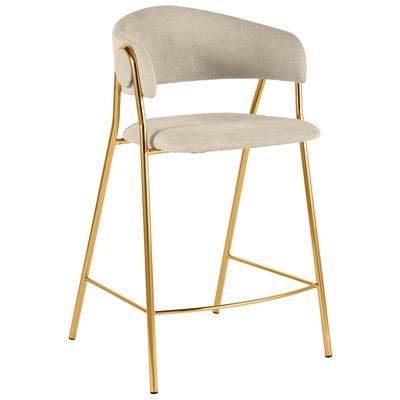 Tov Furniture Bar Chairs and Stools, Cream,beige,ivory,sand,nude, Bar,Counter, Wood, Cream, Fabric,Iron,Wood, Dining Room Furniture, Stools, 793580623386, TOV-IHD68558