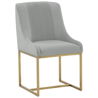 Tov Furniture Lisa Grey Pleated Velvet  Dining Chair TOV-IHD68647