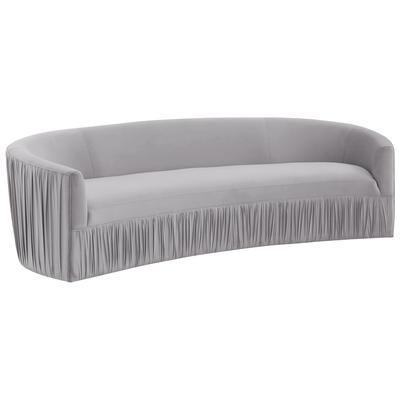 Tov Furniture Valerie Pleated Light Grey Velvet Sofa TOV-L44209