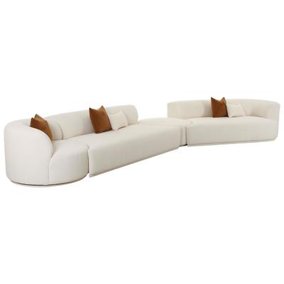 Tov Furniture Sofas and Loveseat, Loveseat,Love seatSectional,Sofa, Contemporary,Contemporary/ModernModern,Nuevo,Whiteline,Contemporary/Modern,tov,bellini,rossetto, Cream, Boucle,Wood, Living Room Furniture, Sectionals, 793580627377, TOV-L6866-C-SEC2