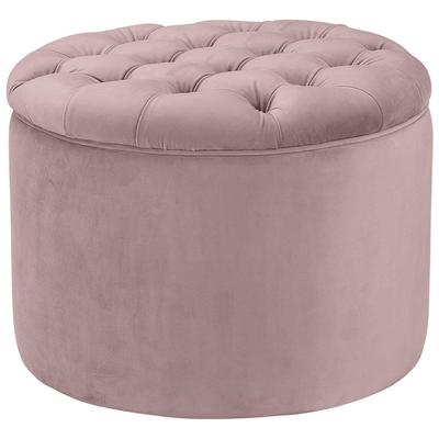Tov Furniture Ottomans and Benches, Pink,Fuchsia,blush, Blush, Velvet, Living Room Furniture, Ottomans, 806810354575, TOV-OC146