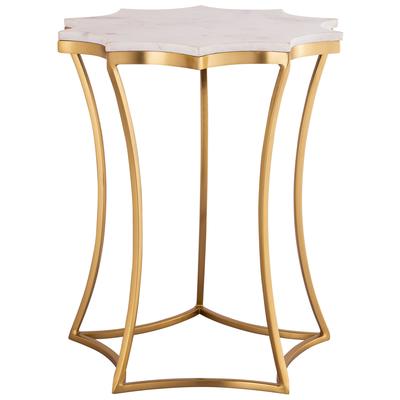 Tov Furniture Accent Tables, Metal Tables,metal,aluminum,ironAccent Tables,accentSide Tables,side, Gold,White Marble, Iron,Marble, Living Room Furniture, Side Tables, 793611831056, TOV-OC18314