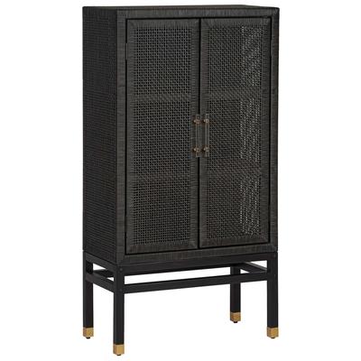 Tov Furniture Amara Charcoal Woven Rattan Cabinet TOV-OC21017
