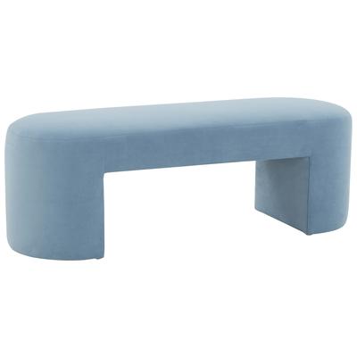Tov Furniture Ottomans and Benches, Blue,navy,teal,turquiose,indigo,aqua,SeafoamGreen,emerald,teal, Light Blue, Velvet,Wood, Living Room Furniture, Benches, 793580625717, TOV-OC68639
