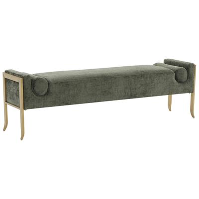 Tov Furniture Ines Green Textured Velvet Bench TOV-OC68643