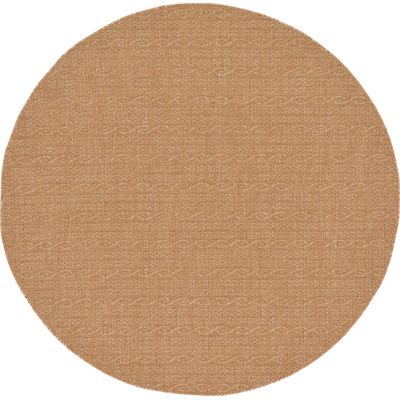 Unique Loom Outdoor Links Rug in Light Brown Round 3126525