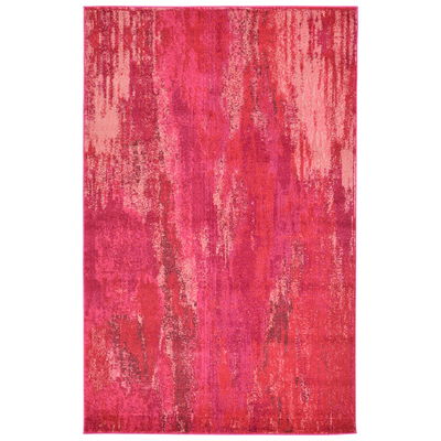 Unique Loom Lilly Jardin Rug in Pink Rectangular 3128097