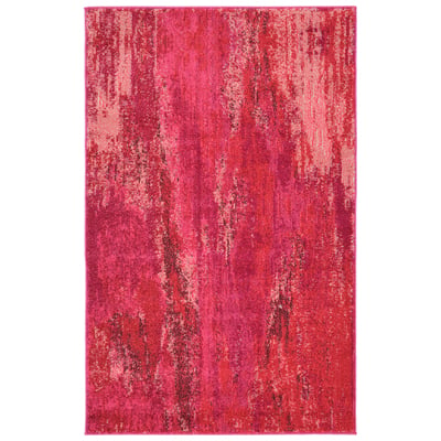 Unique Loom Lilly Jardin Rug in Pink Rectangular 3128102