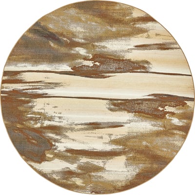 Unique Loom Outdoor Shore Rug in Beige Round 3138579