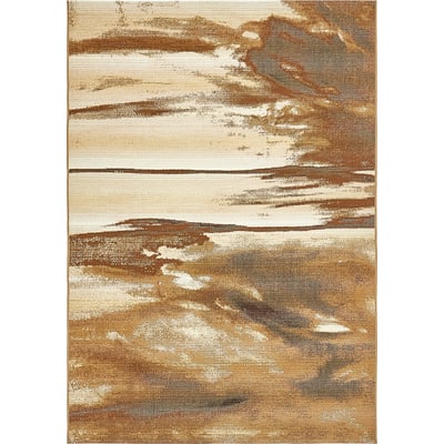 Unique Loom Outdoor Shore Rug in Beige Rectangular 3138582