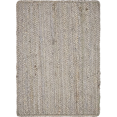 Unique Loom Dhaka Braided Jute Rug in Gray Rectangular 3138946