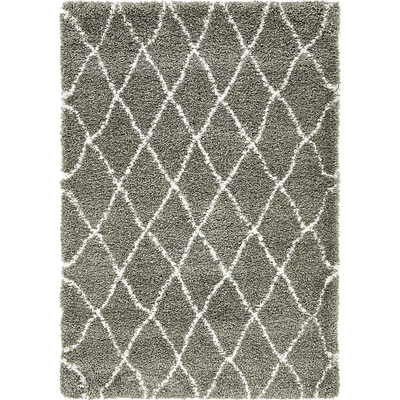 Unique Loom Trellis Rabat Shag Rug in Gray Rectangular 3139468