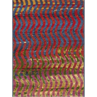 Unique Loom Outdoor Wavy Rug in Multi Rectangular 3141047