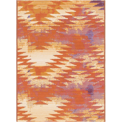 Unique Loom Outdoor Aztec Rug in Red Rectangular 3141069