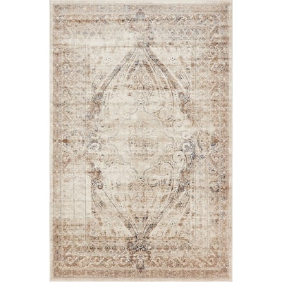 Unique Loom Chateau Wilson Rug in Beige Rectangular 3142165