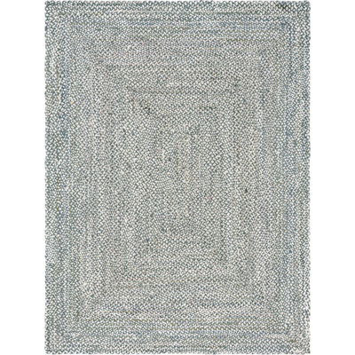 Unique Loom Braided Chindi Rug in Gray Rectangular 3142724
