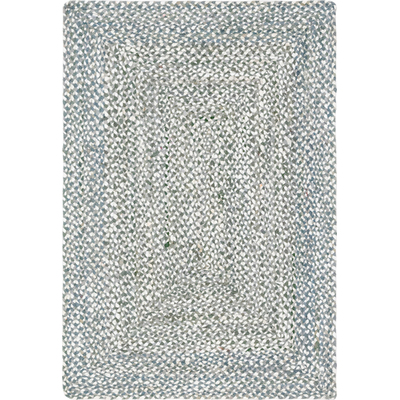 Unique Loom Braided Chindi Rug in Gray Rectangular 3142728