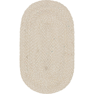 Unique Loom Braided Chindi Rug in Ivory Oval 3142733