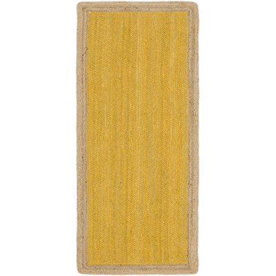 Unique Loom Goa Braided Jute Rug in Yellow Runner 3142785
