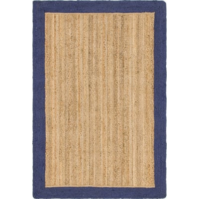 Unique Loom Goa Braided Jute Rug in Natural Rectangular 3142792