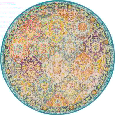 Unique Loom Blake Penrose Rug in Multi Round 3143421