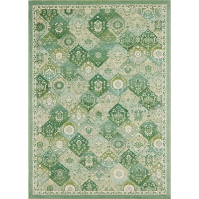 Unique Loom Blake Penrose Rug in Green Rectangular 3143433