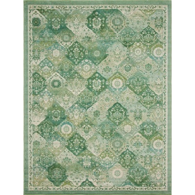 Unique Loom Blake Penrose Rug in Green Rectangular 3143434