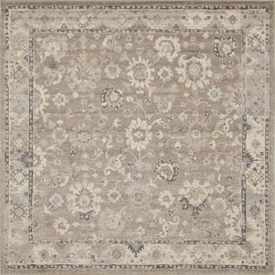 Unique Loom Krystle Penrose Rug in Light Brown Square 3143459