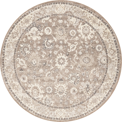 Unique Loom Krystle Penrose Rug in Light Brown Round 3143460