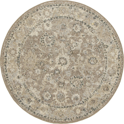 Unique Loom Krystle Penrose Rug in Light Brown Round 3143461