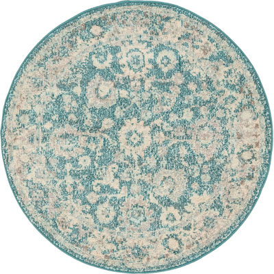 Unique Loom Krystle Penrose Rug in Turquoise Round 3143481