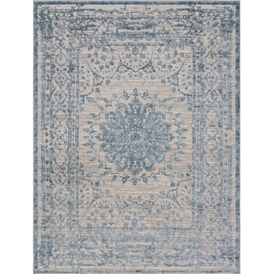 Unique Loom Derbyshire Aberdeen Rug in Blue Rectangular 3143562