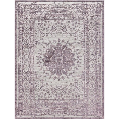 Unique Loom Derbyshire Aberdeen Rug in Violet Rectangular 3143578