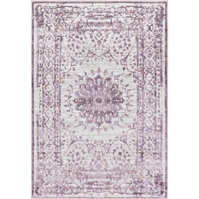 Unique Loom Derbyshire Aberdeen Rug in Violet Rectangular 3143581
