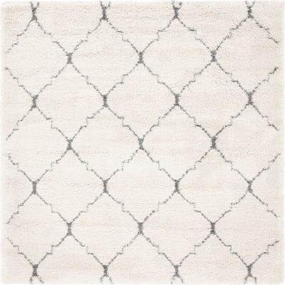 Unique Loom Fractured Rabat Shag Rug in Ivory Square 3144325