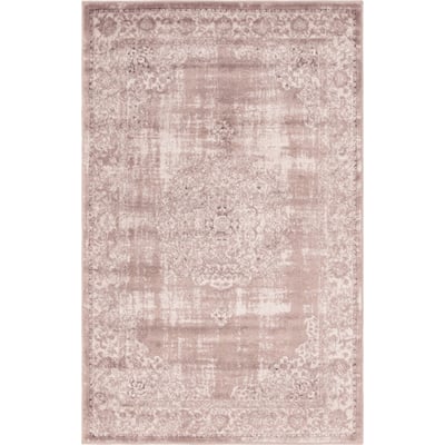 Unique Loom Blackthorn Leila Rug in Tan/Ivory Rectangular 3144527
