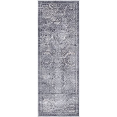 Unique Loom Alder Leila Rug in Gray Runner 3144602
