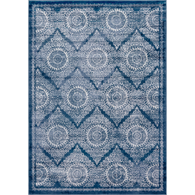 Unique Loom Alder Leila Rug in Navy Blue Rectangular 3144605