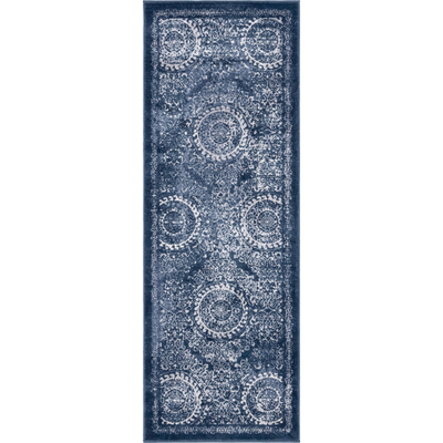 Unique Loom Alder Leila Rug in Navy Blue Runner 3144612