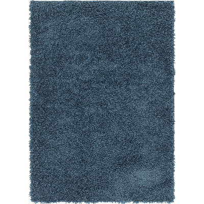Unique Loom Davos Shag Rug in Marine Blue Rectangular 3145912