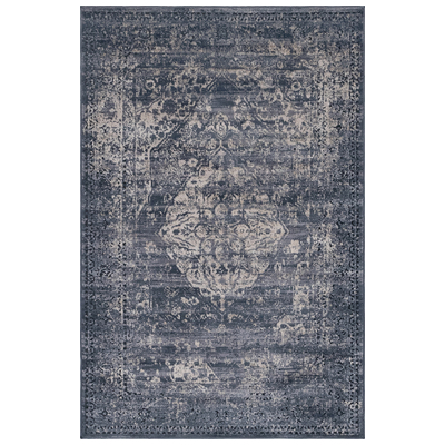 Unique Loom Chateau Hoover Rug in Navy Blue/Beige Rectangular 3146828