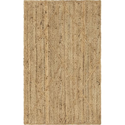 Unique Loom Trellis Braided Jute Rug in Natural Rectangular 3146839