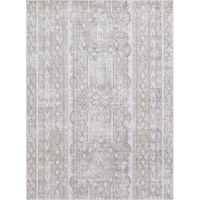 Unique Loom Depoe Portland Rug in Tan Rectangular 3147169