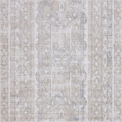 Unique Loom Depoe Portland Rug in Tan Square 3147171