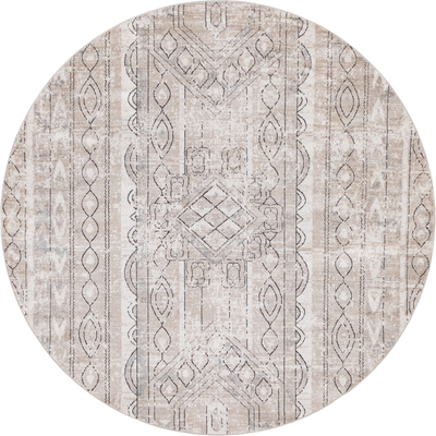 Unique Loom Depoe Portland Rug in Tan Round 3147173