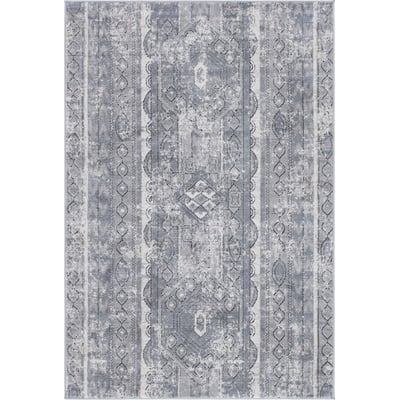 Unique Loom Depoe Portland Rug in Gray Rectangular 3147197
